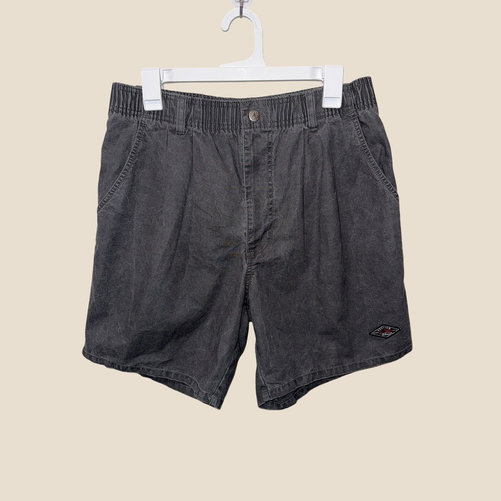Vintage 90s Ocean Pacific OP Classic Gray Cotton Elastic Waist Shorts Mens Large
